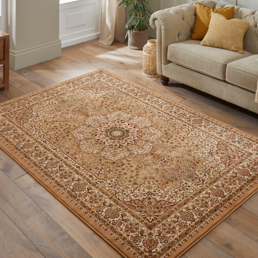 Grand Heritage GH101 Traditional Persian Rugs by Concept Looms in Beige Cream